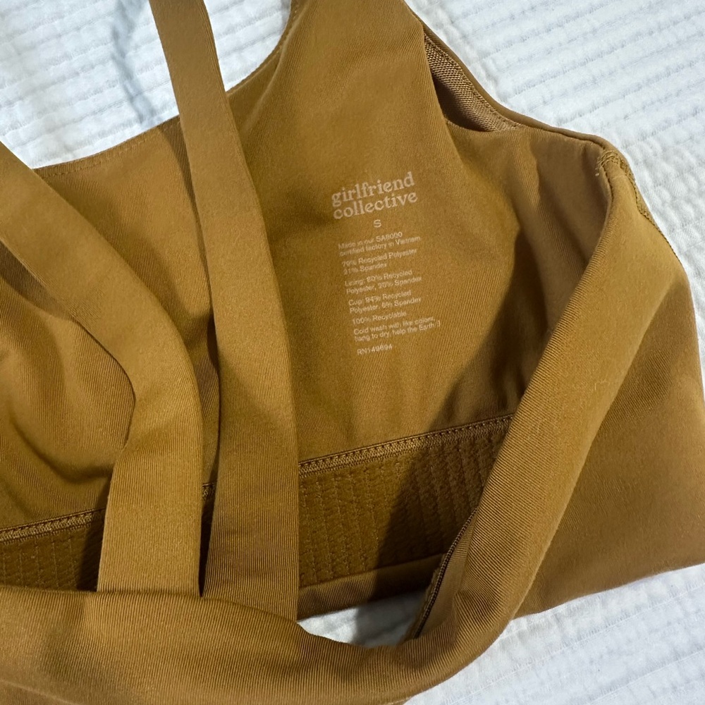 Girlfriend Collective mustard sports bra - Picture 3 of 4